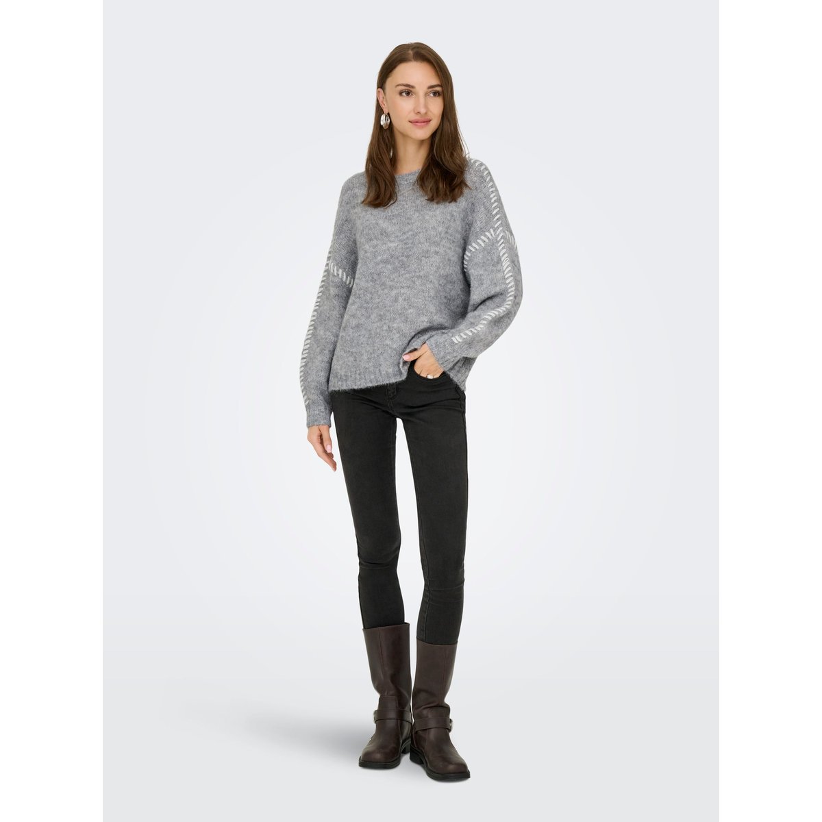 Pull En Maille grise - light grey melange, JDY