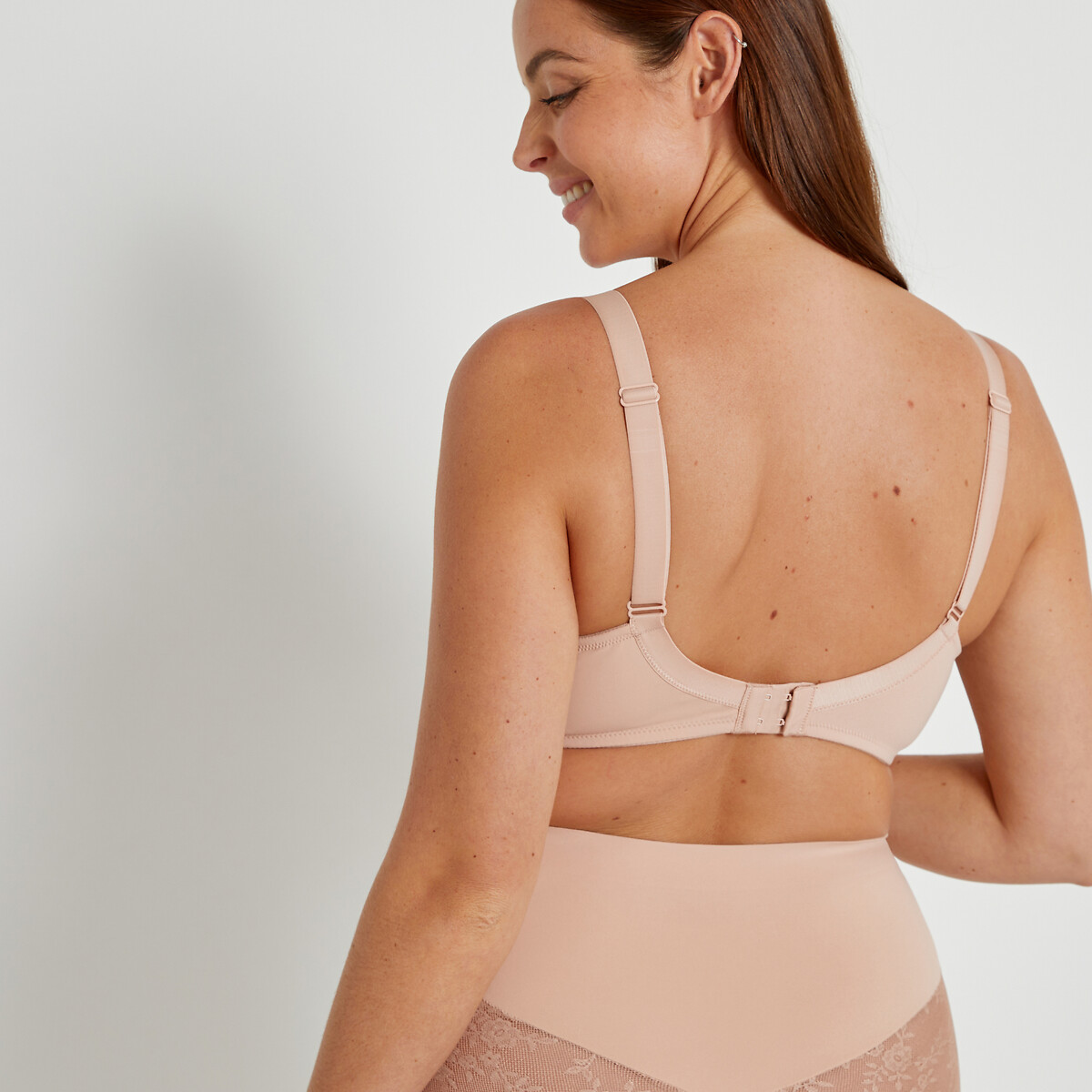 Reggiseno minimizer microfibra e pizzo nude, LA REDOUTE COLLECTIONS PLUS