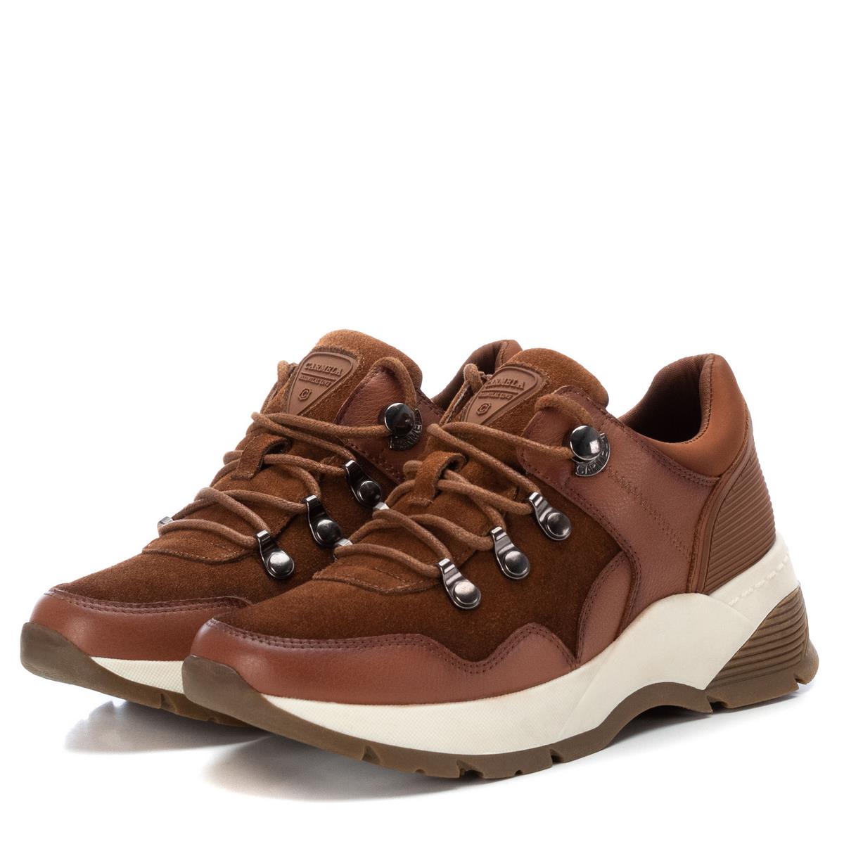 Chaussures plates avec fermeture à lacets camel, CARMELA