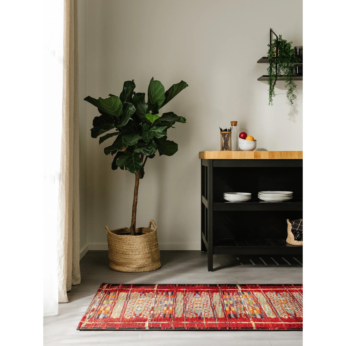 Tapis de couloir d'extérieur & intérieur ARTIS multicouleur/rouge, BENUTA 
