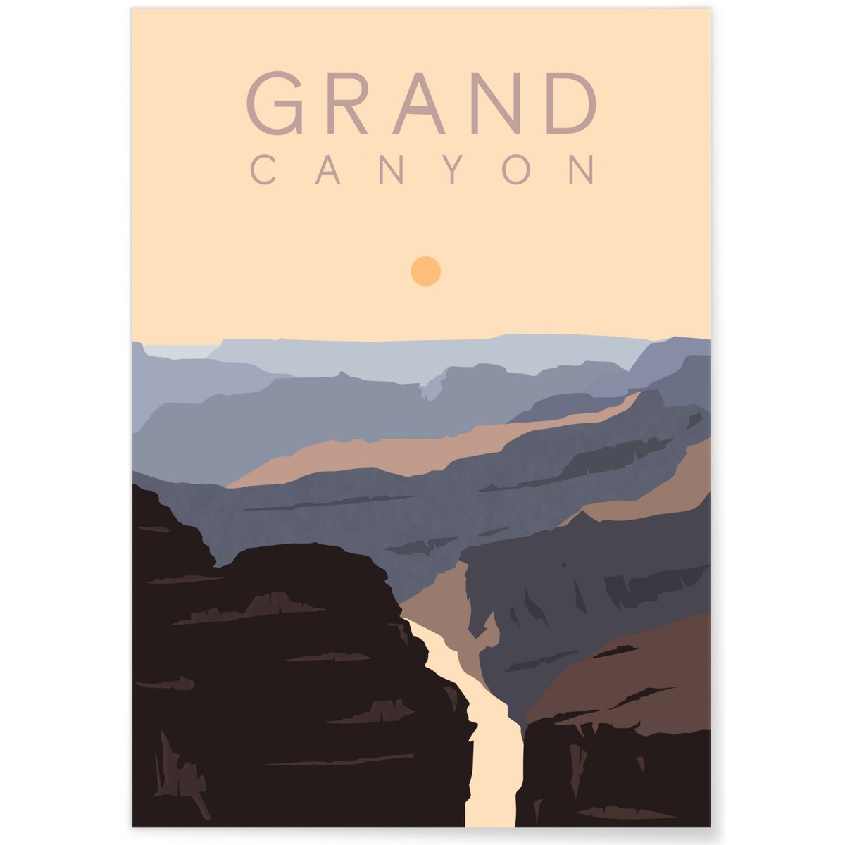 Poster Grand Canyon blanc, L'AFFICHERIE