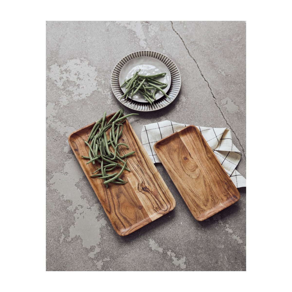 Plateaux Wood lot de 2 naturel, HOUSE DOCTOR