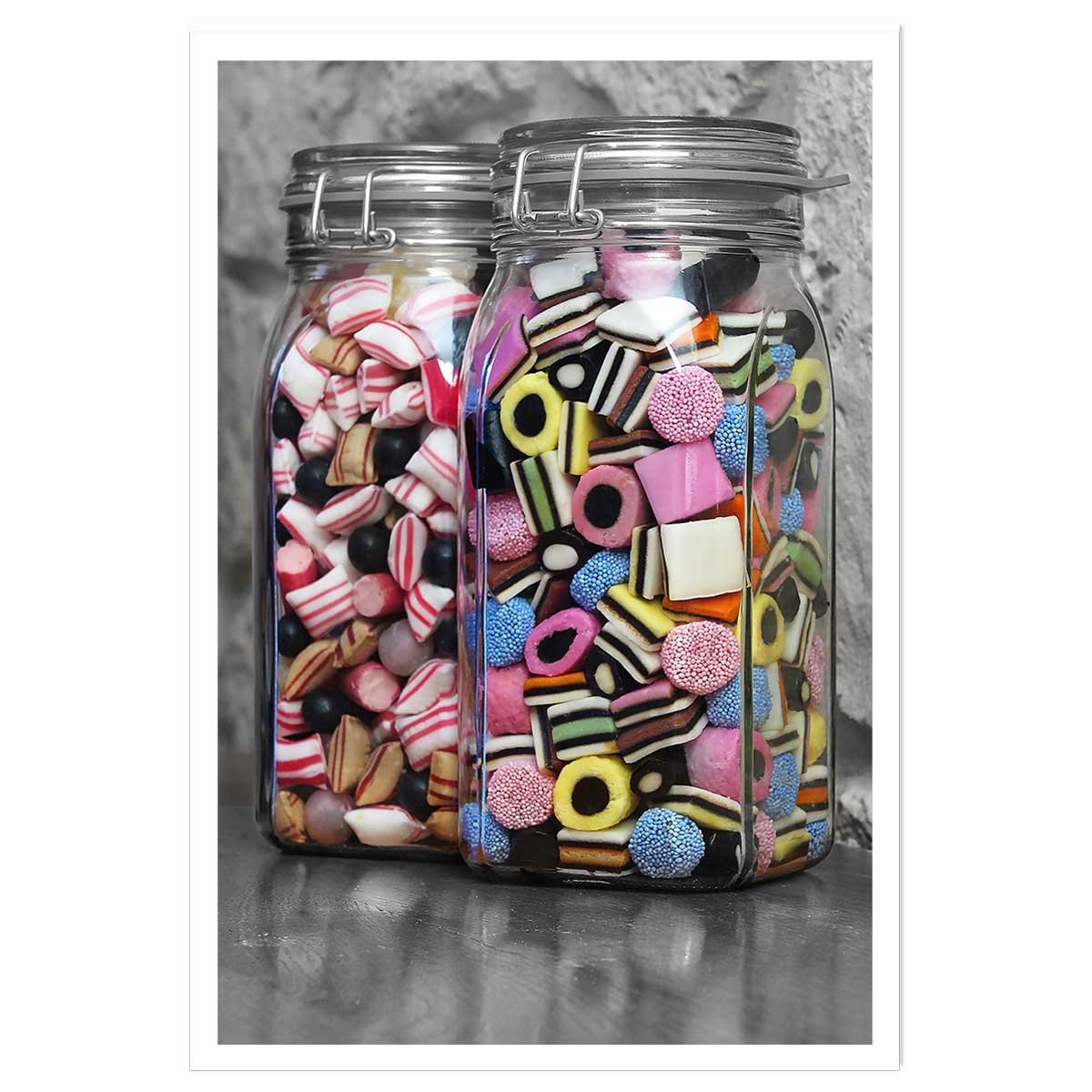 Affiche bonbons arlequins et roudoudous affiche seule, HEXOA