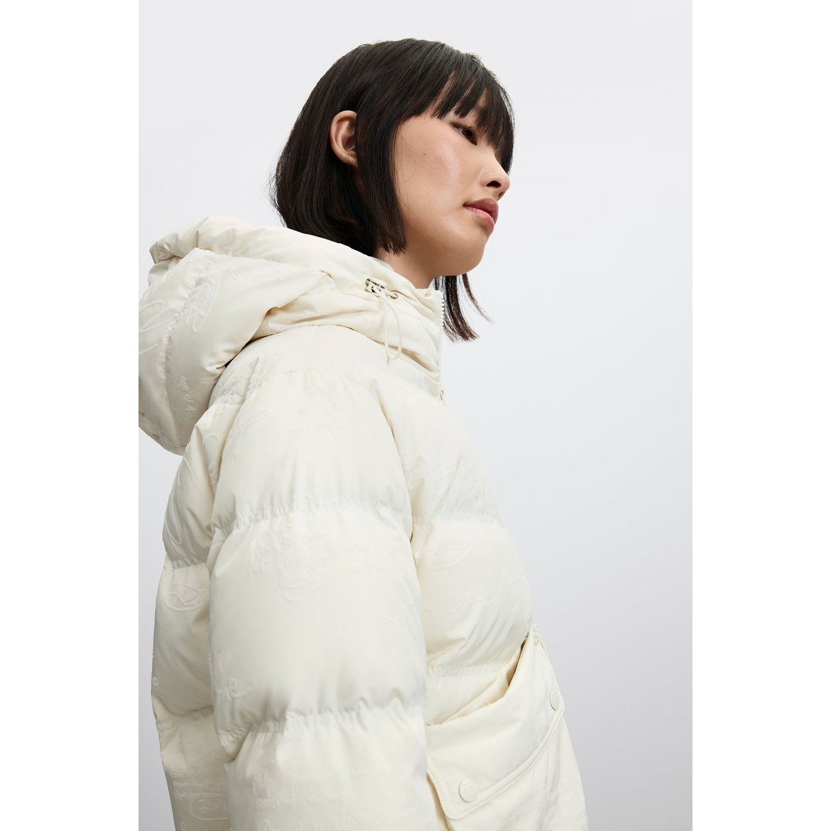manteau matelassé en plumes blanc, DESIGUAL