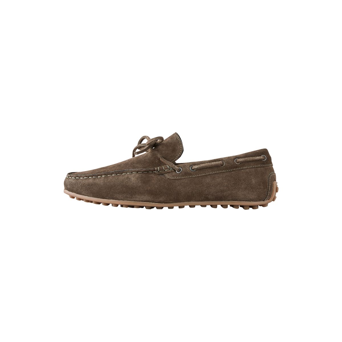 Chaussures en daim avec nœud sur le devant vert kaki, NEXT
