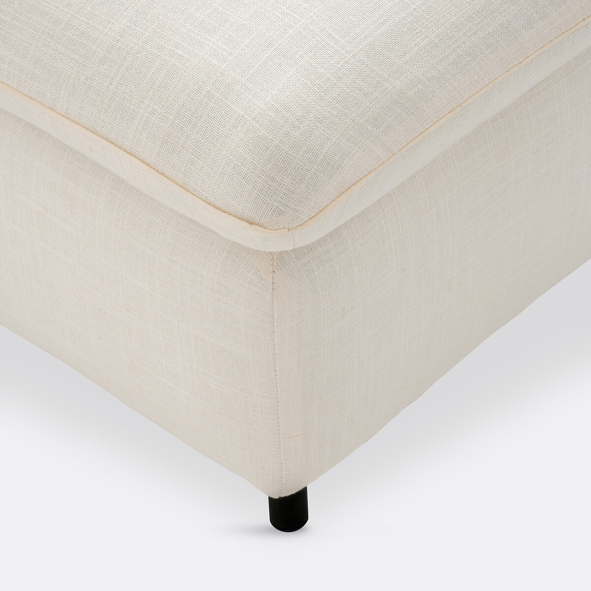 Pouf lin viscose, Ivete ivoire, LA REDOUTE INTERIEURS