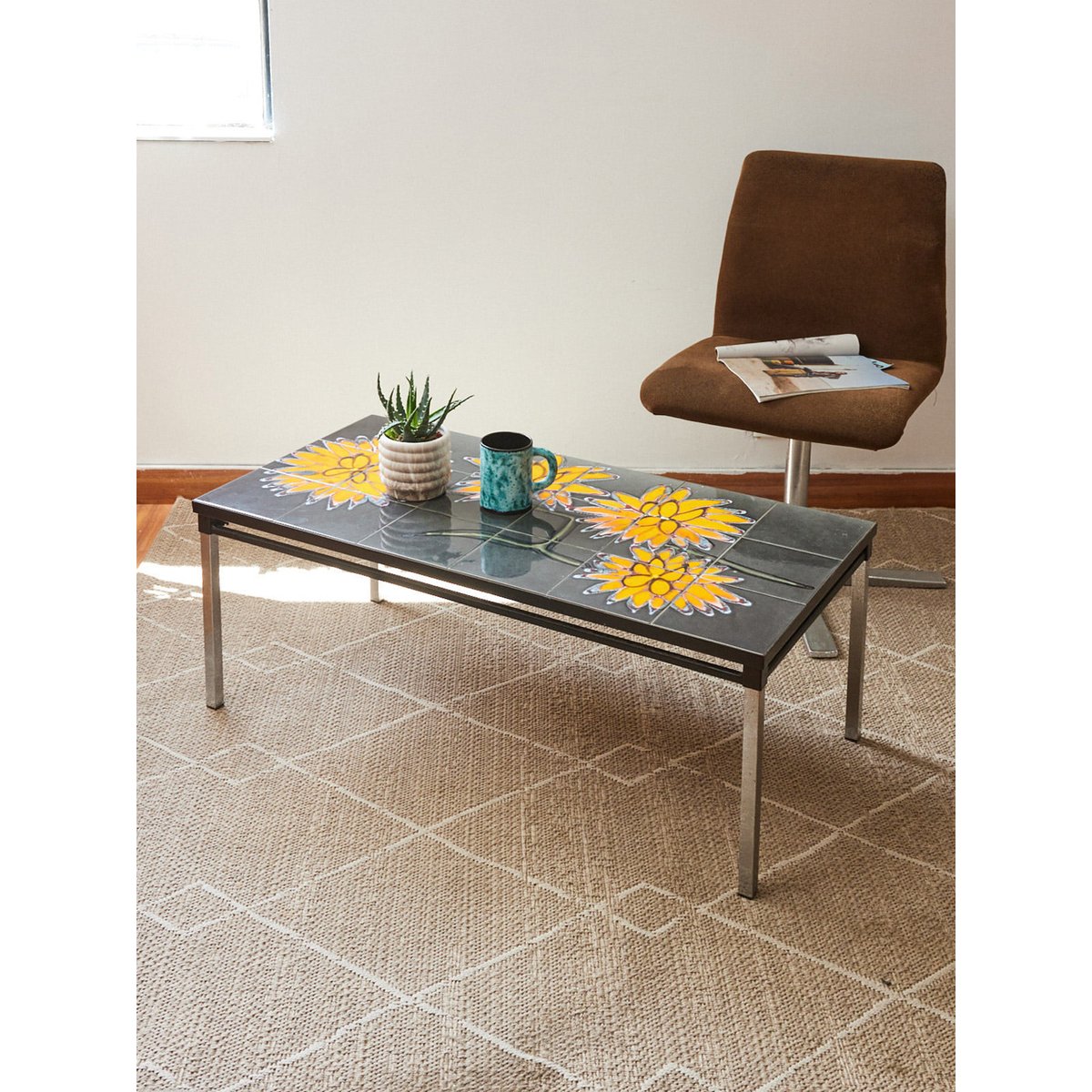 Table basse en céramique Donna N°1048 - Bon état noir, DEBONGOUT
