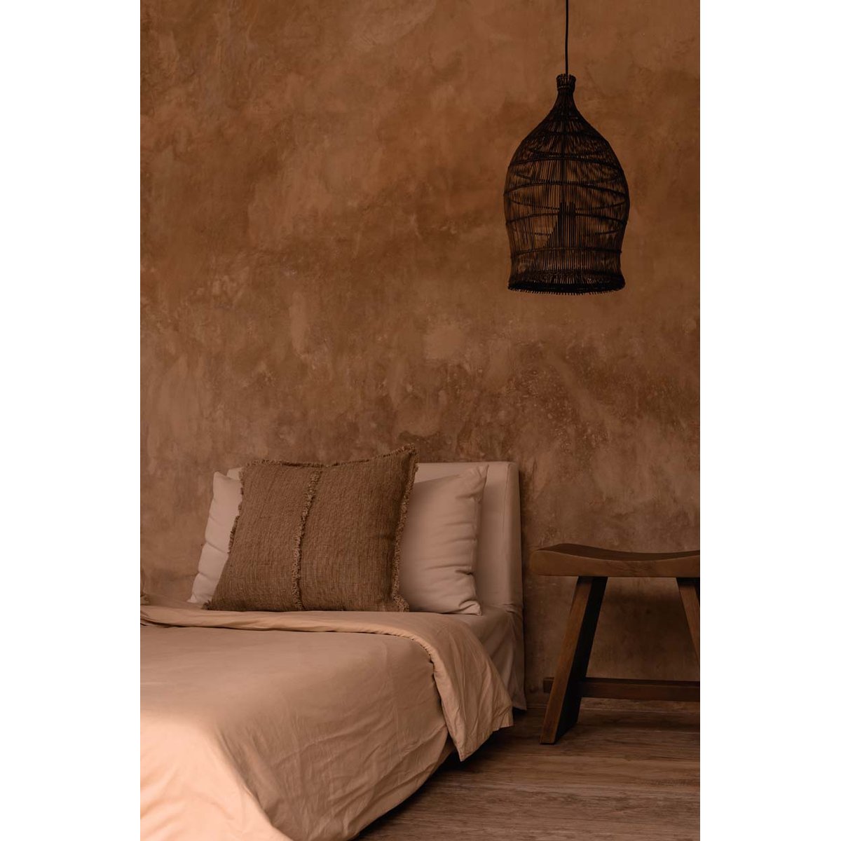 Suspension en bambou WOVEN BELL marron foncé, BAZAR BIZAR