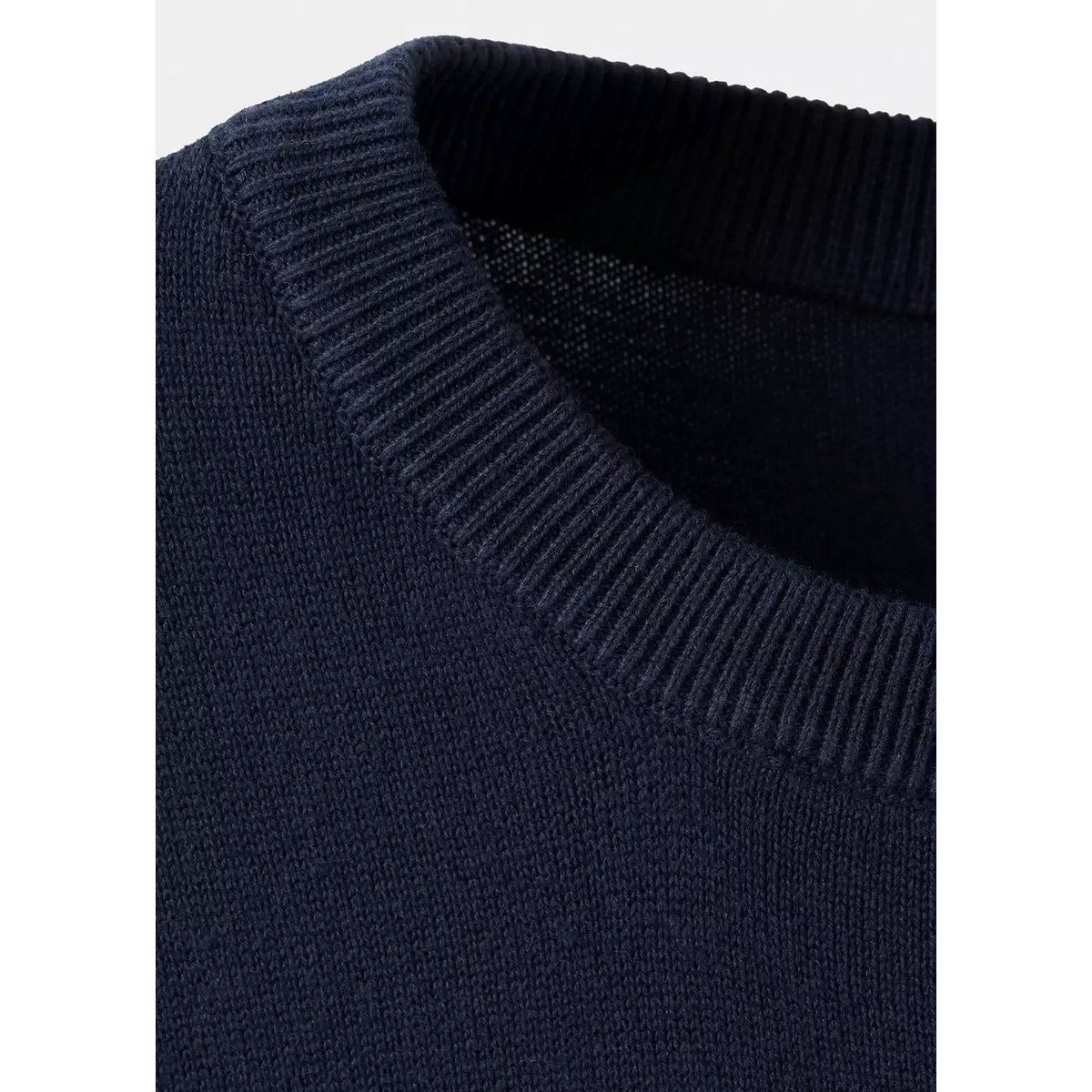 Pull-over maille coton bleu marine, MANGO TEEN