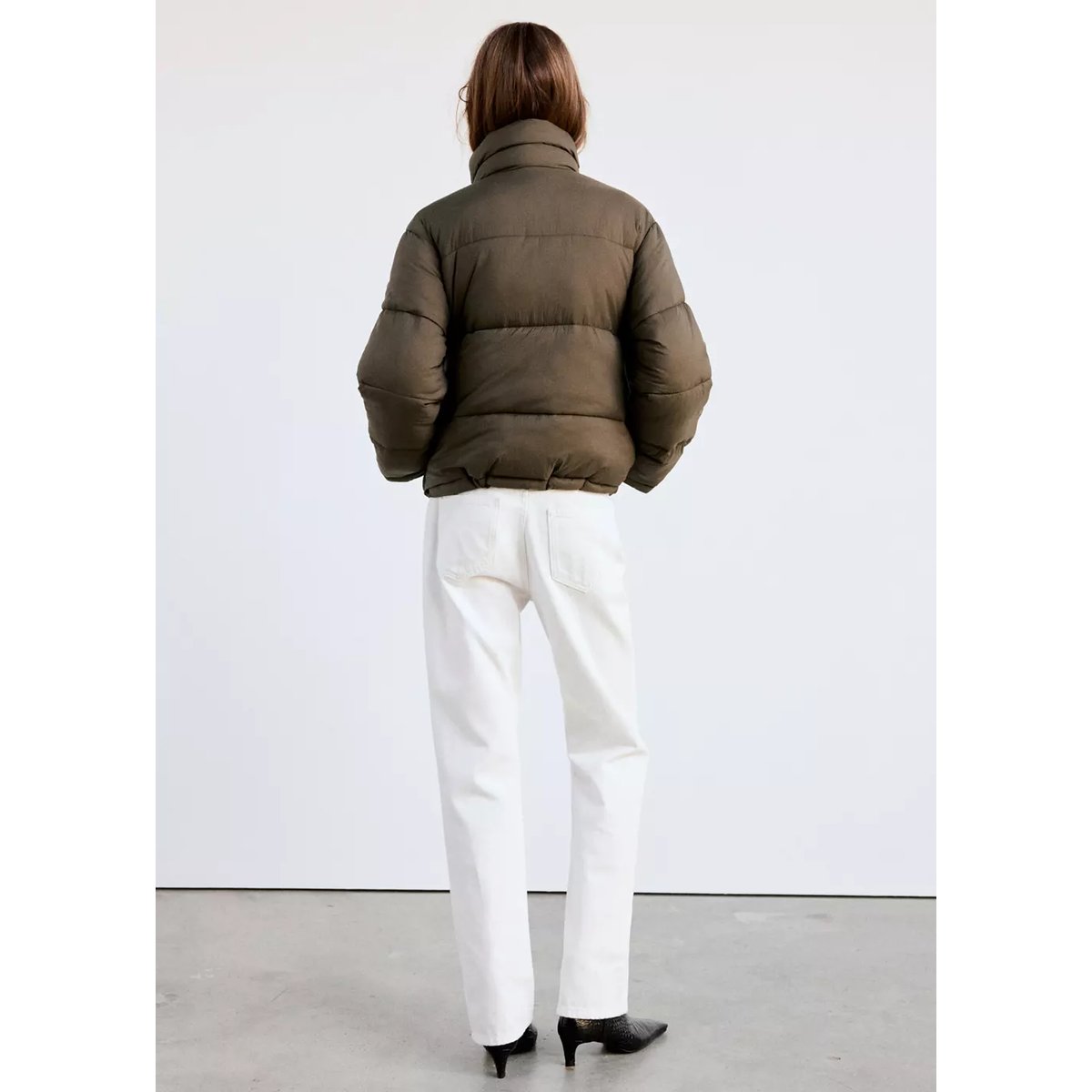 Anorak matelassé à poches plaquées kaki, MANGO
