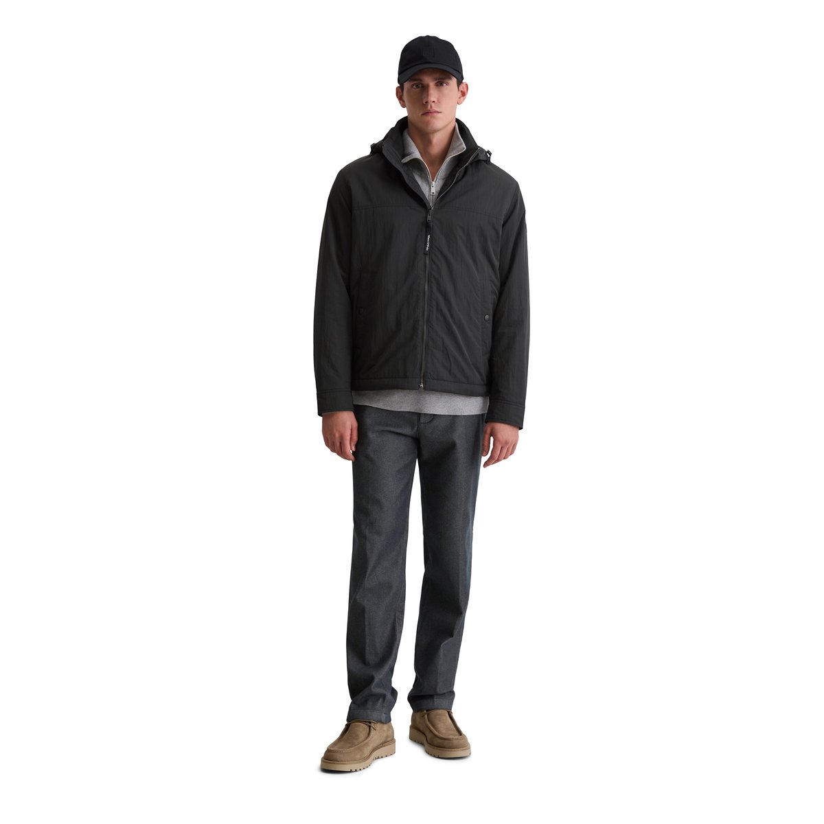 Veste légèrement ouatinée regular avec capuche amovible noir, MARC O'POLO