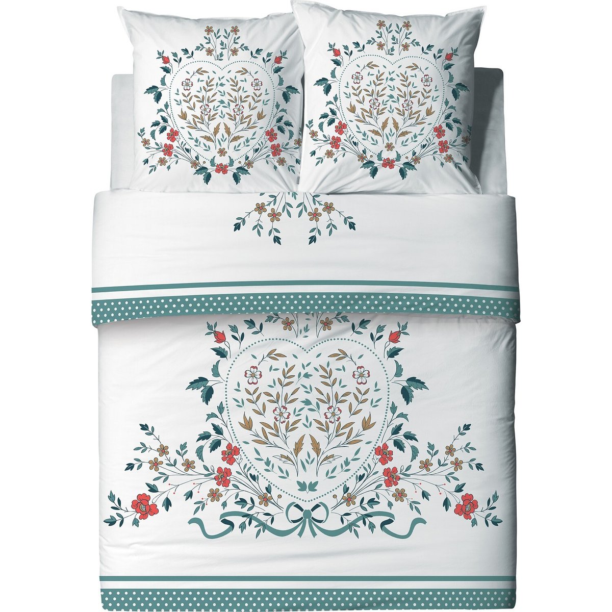 Parure housse de couette en coton imprimée, Capucine multicolore, C DESIGN HOME TEXTILE
