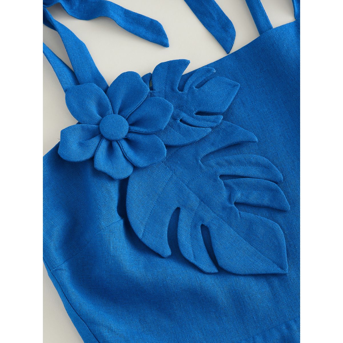 Robe longue en lin avec corsage bleu cobalt, NEXT
