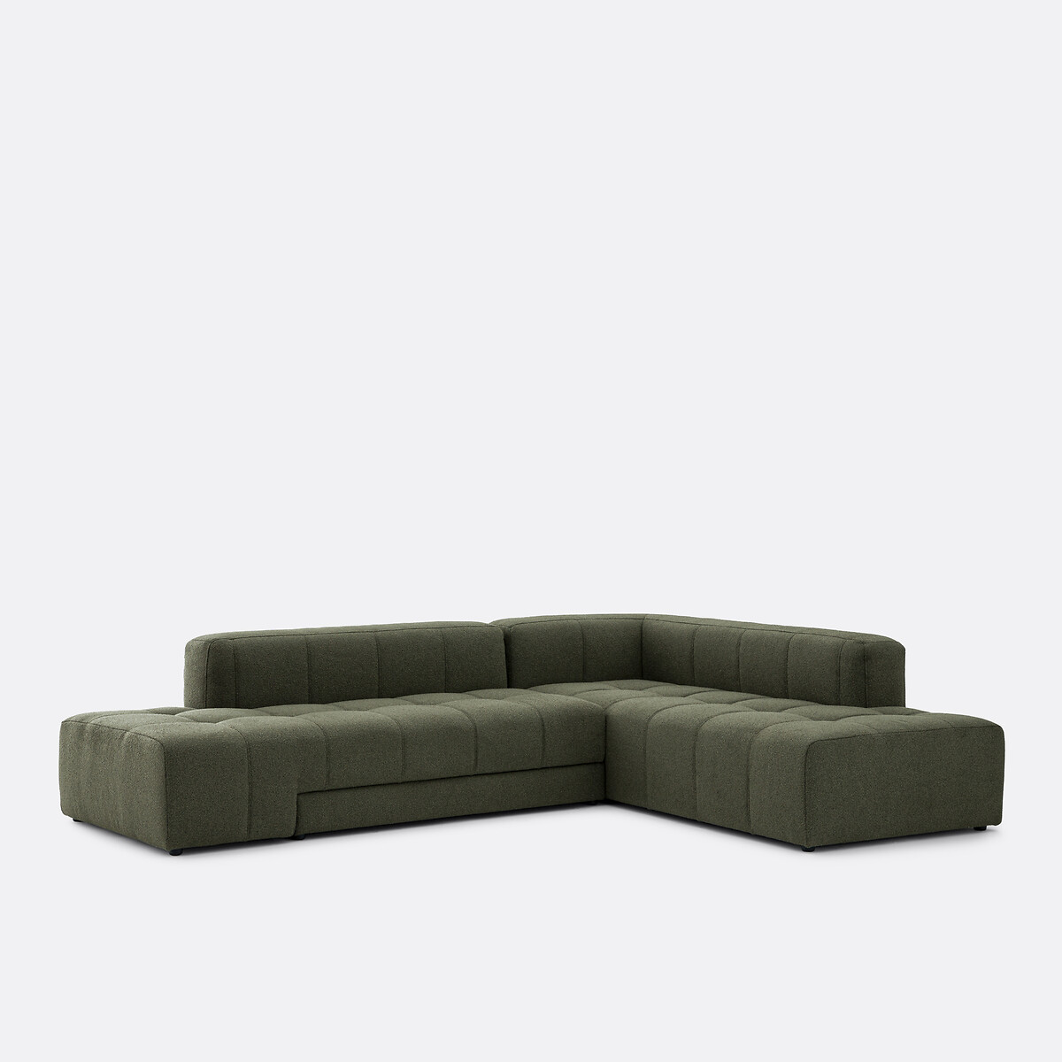 Canapé d'angle droit, convertible, en bouclette fine, FANO vert, LA REDOUTE INTERIEURS