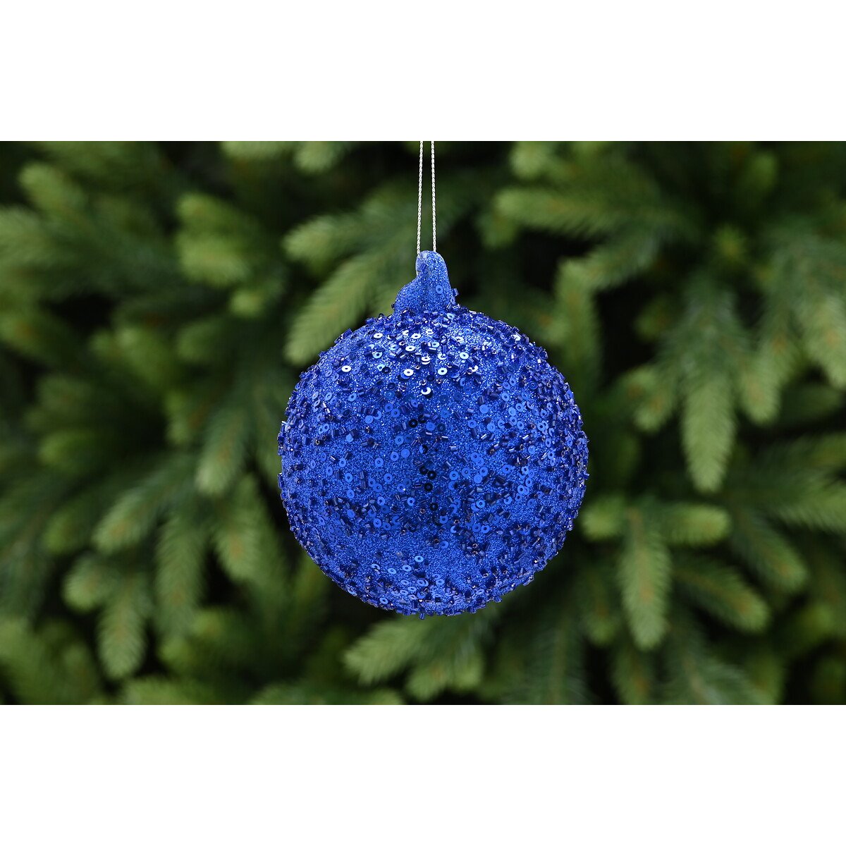 Set of 3 Nordic Blue Baubles multi-coloured, SO'HOME