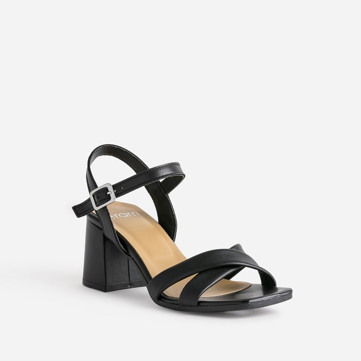 Sandale À Talon en cuir GENEVIEVE noir, ERAM