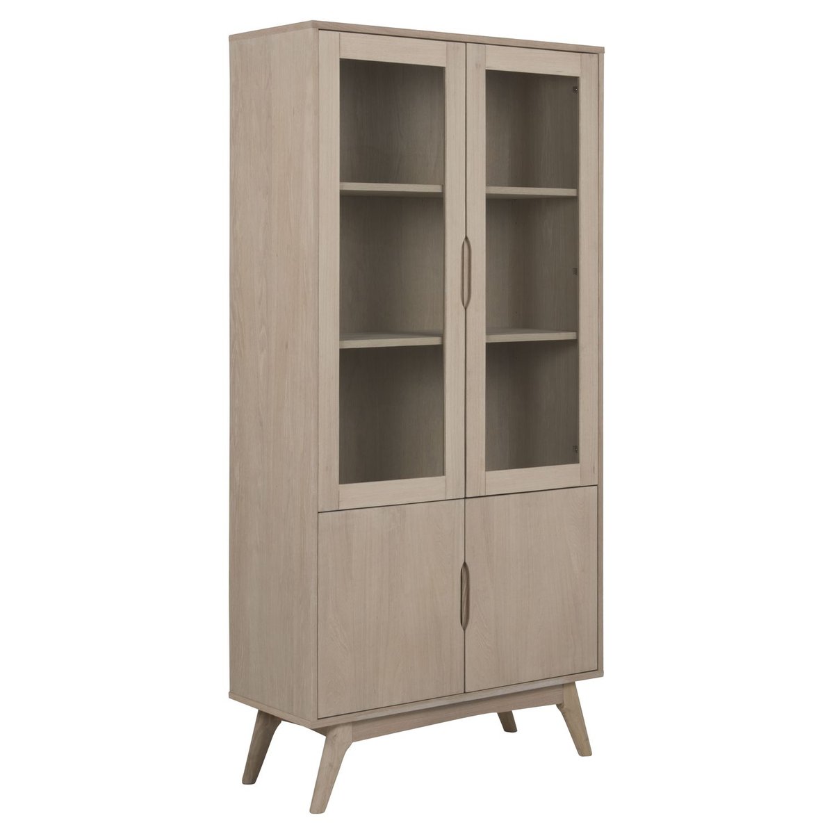 Vitrine haute 4 portes et 4 étagères MARTIE beige, TOILINUX