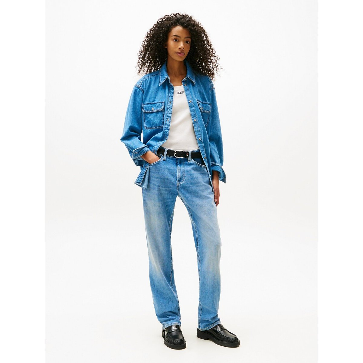 Camicia in denim a maniche lunghe denim blu , TOMMY JEANS