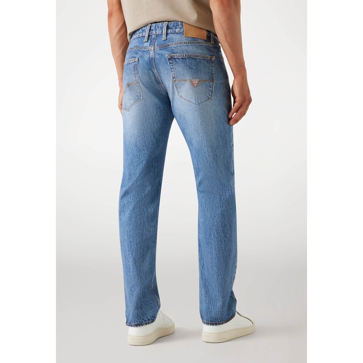 Jean Slim Imprimé Angels bleu, GUESS