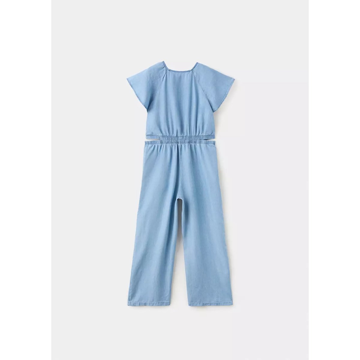 Combinaison en lyocell à détails découpes bleu moyen, MANGO KIDS