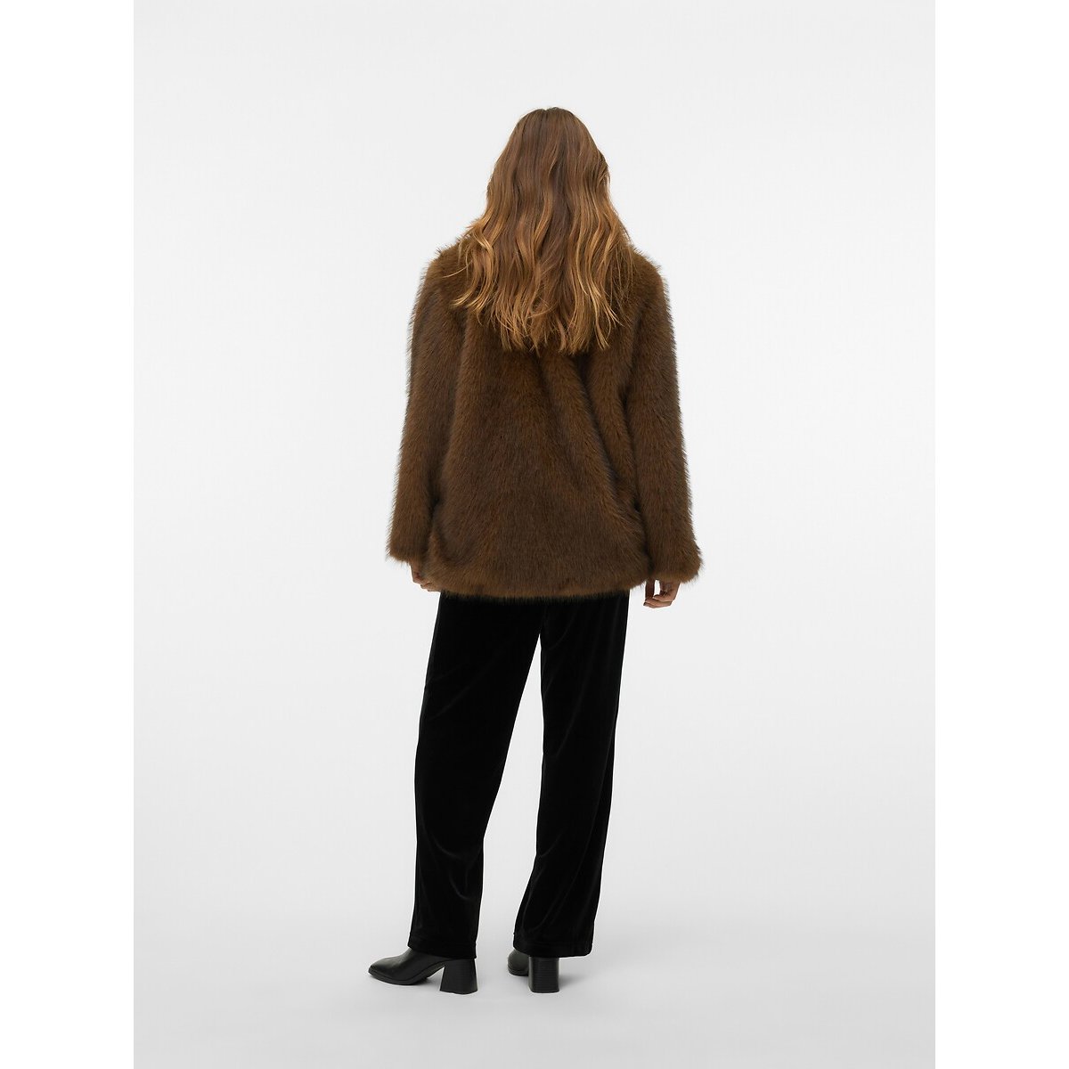 Cappotto in finta pelliccia marrone, VERO MODA