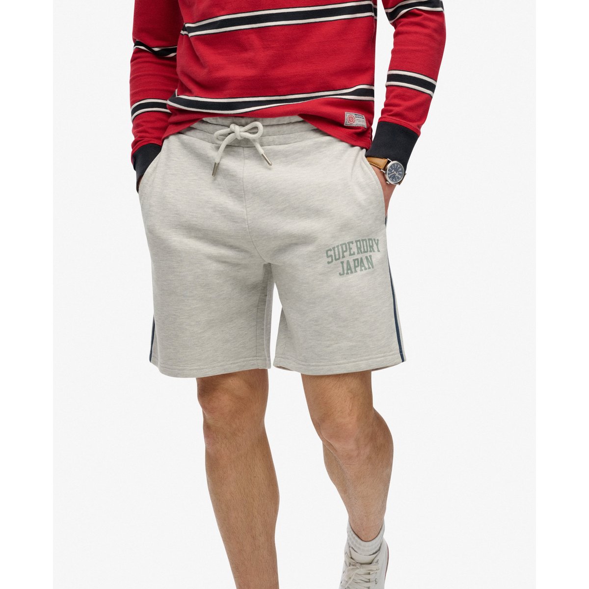 Short Athletic Essentials gris chiné cadet, SUPERDRY