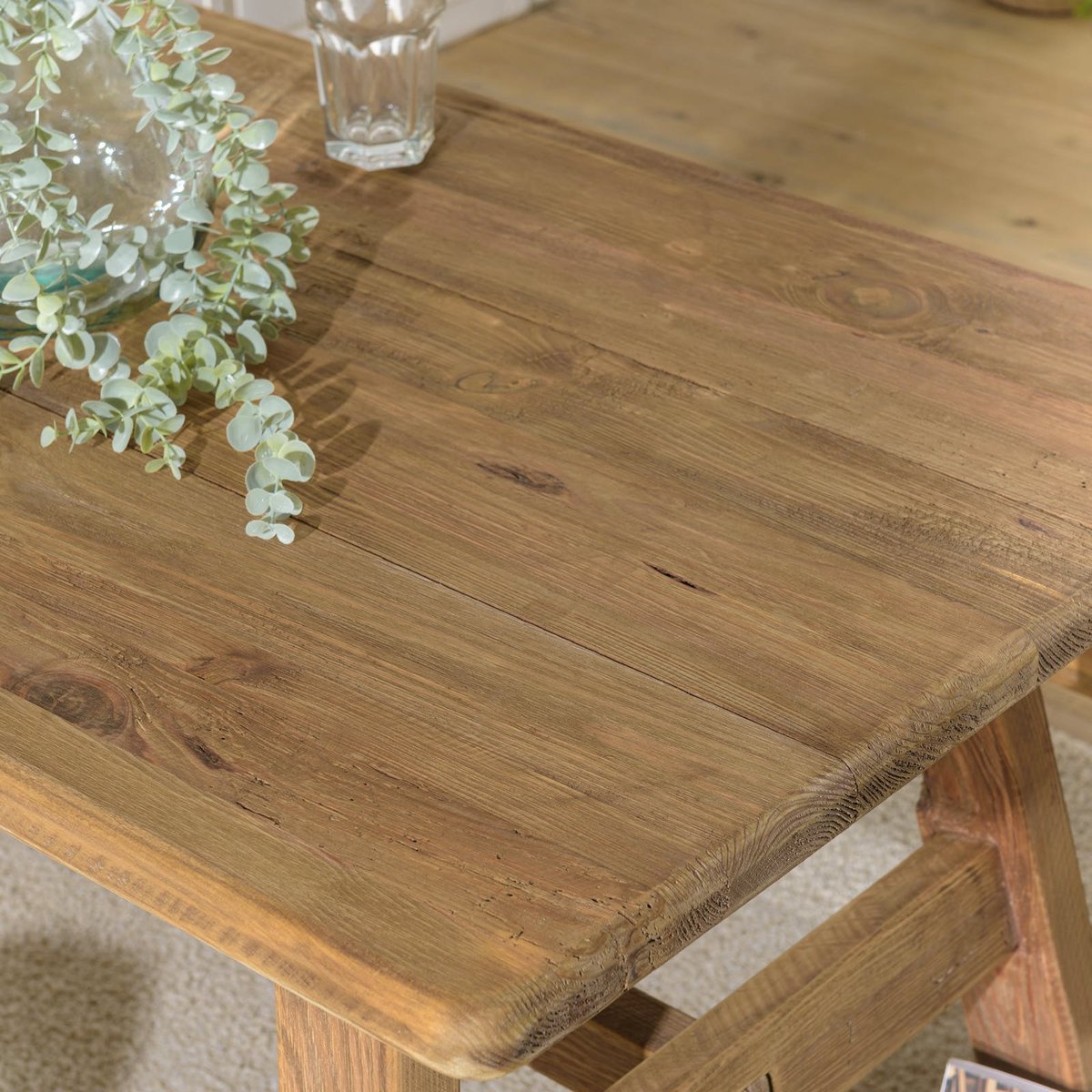 Table à manger bois recyclé style campagne 140 cm DENVER bois naturel, PIER IMPORT