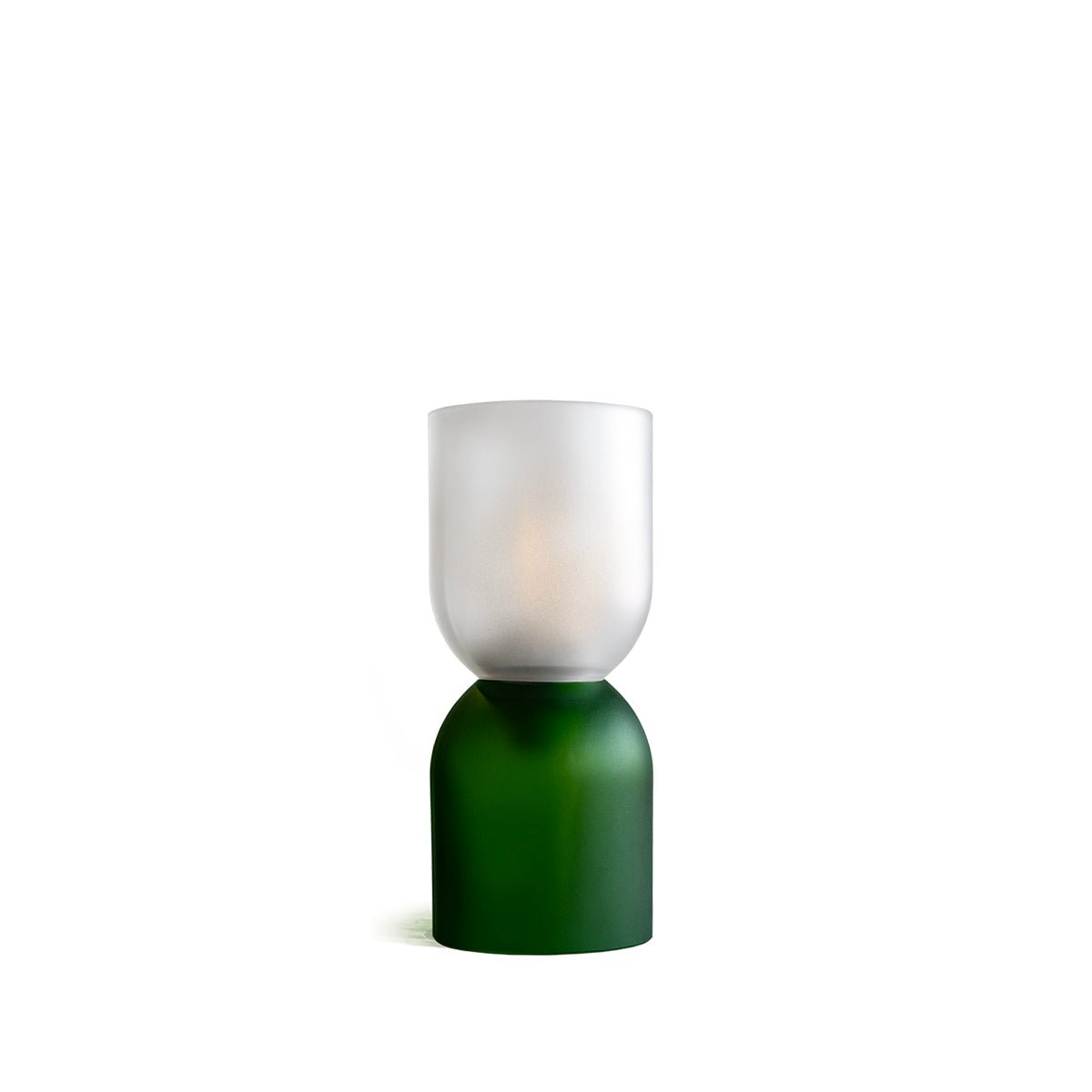 Petite lampe à poser vert et transparent (sablé), QDB EDITIONS