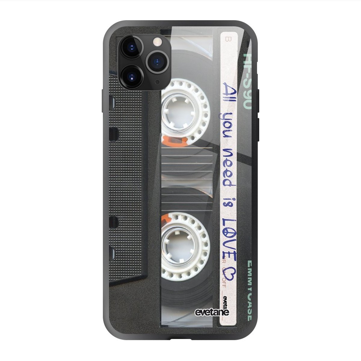 Coque en verre trempé iPhone 11 Pro Max cassette, EVETANE