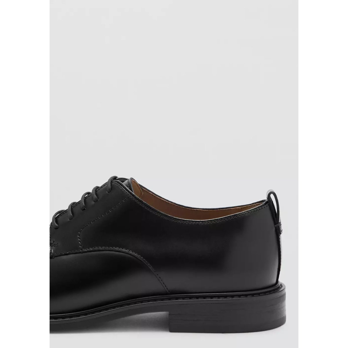 Chaussures lacées cuir noir, MANGO MAN