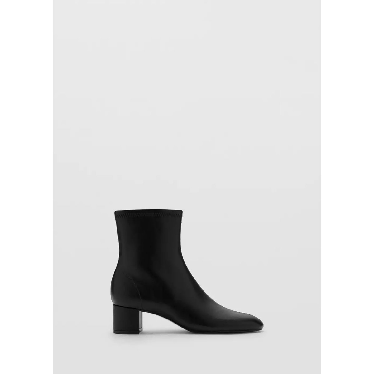 Bottines bloc bout rond noir, MANGO