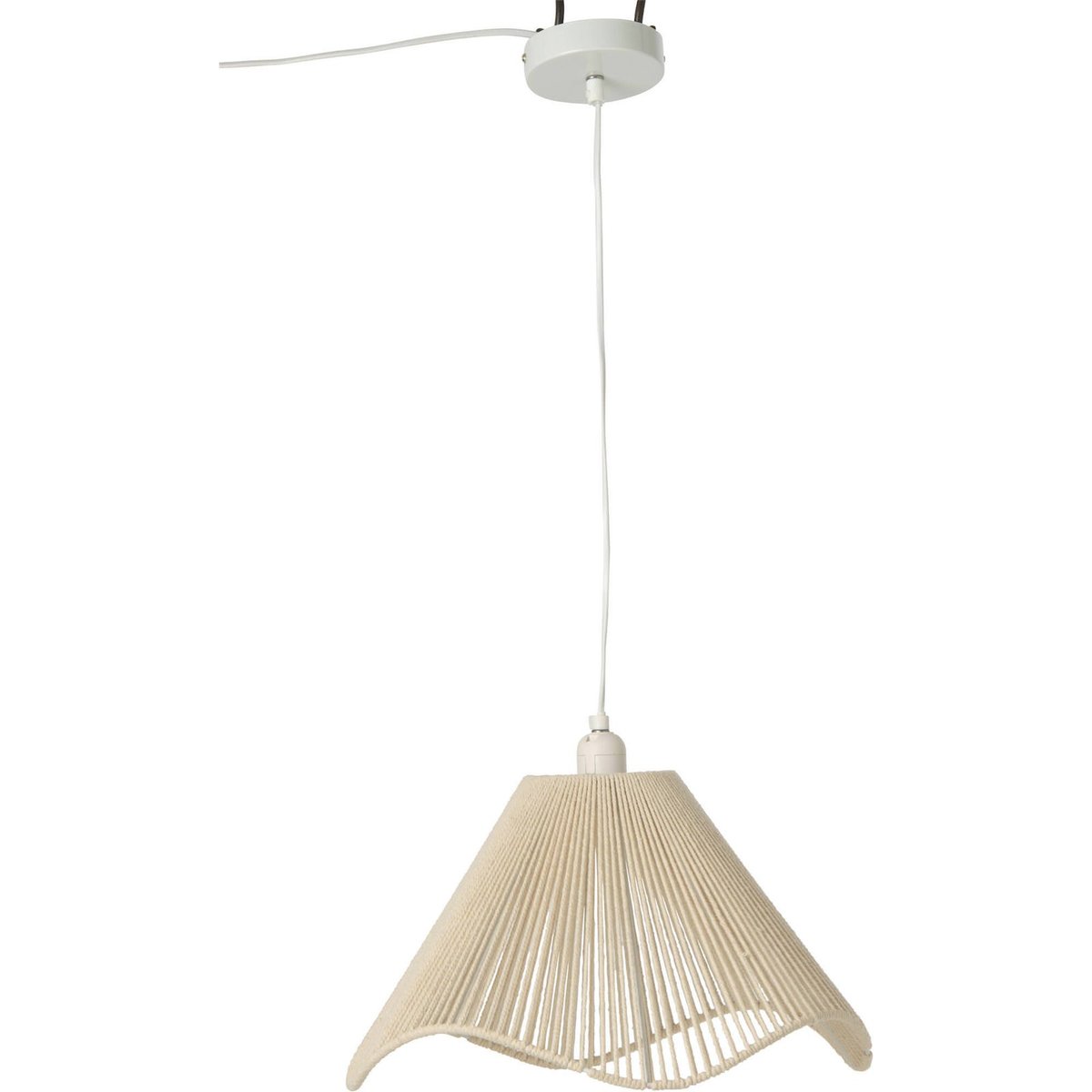 Plafonnier en corde de coton fait main grège, RECOLLECTION