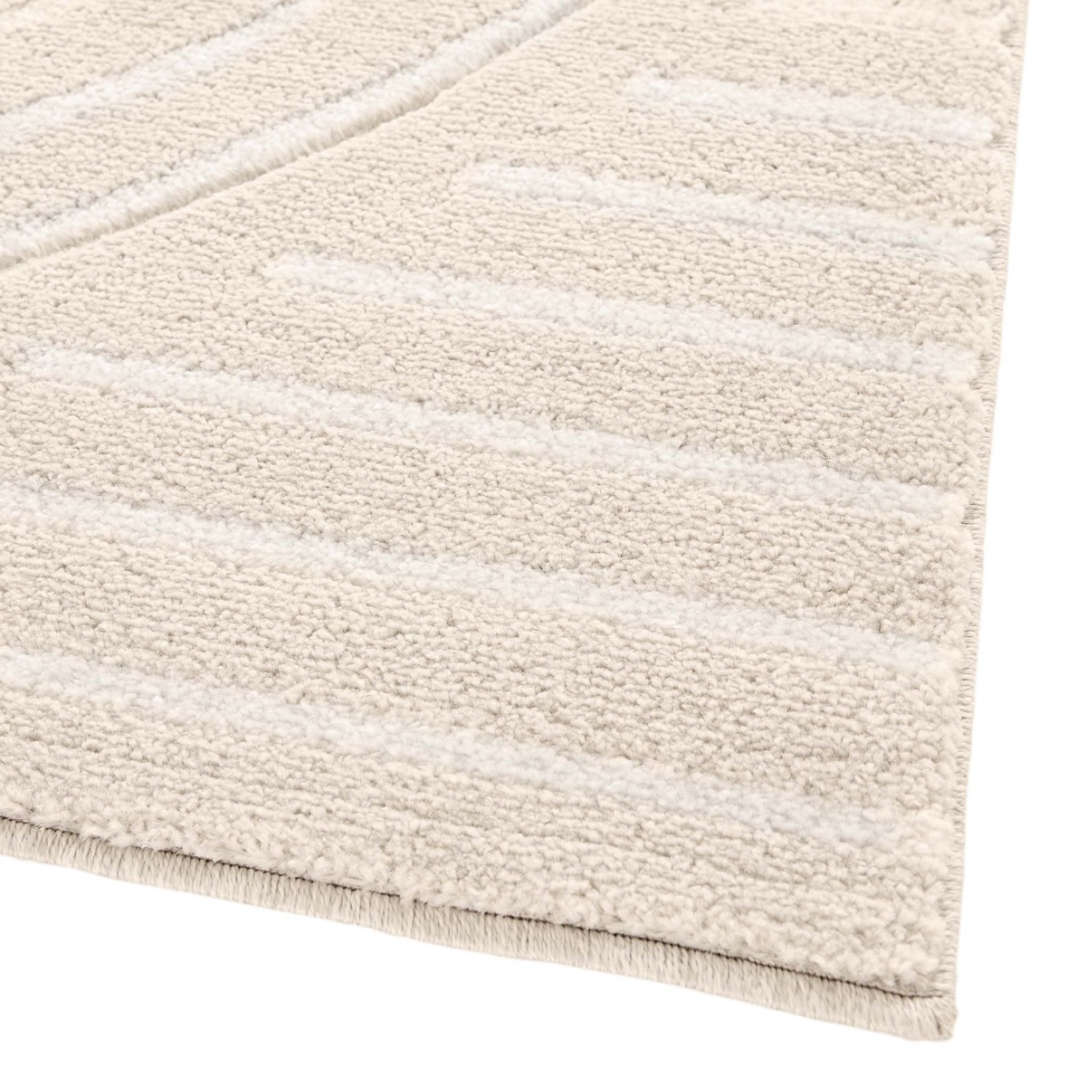 Tapis doux à relief abstrait géométrique  LUNE courbes blanches, THE DECO FACTORY