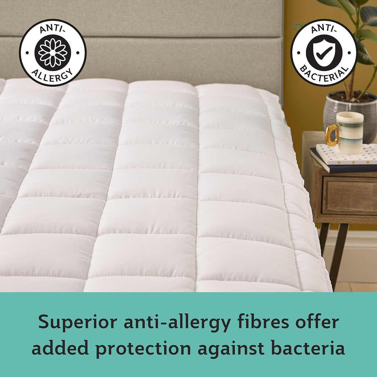 Anti Allergy Mattress Topper white, SEALY