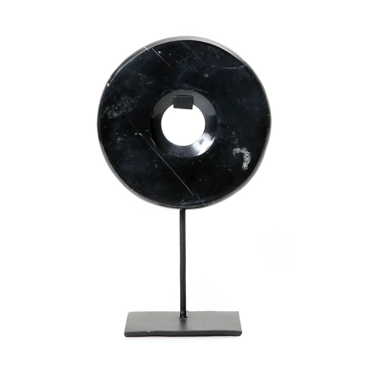 Statuette disque en marbre MARBLE noir, BAZAR BIZAR