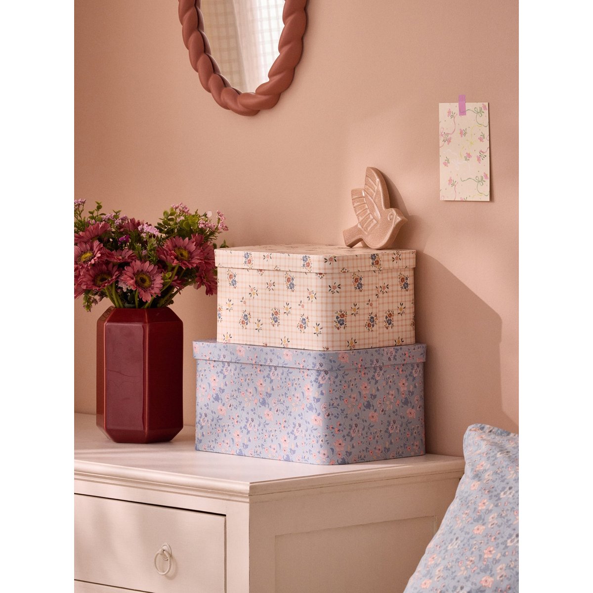 Boîte gigogne "Rosemary" par lot de 2 imprimé rosemary fleur multic, CYRILLUS