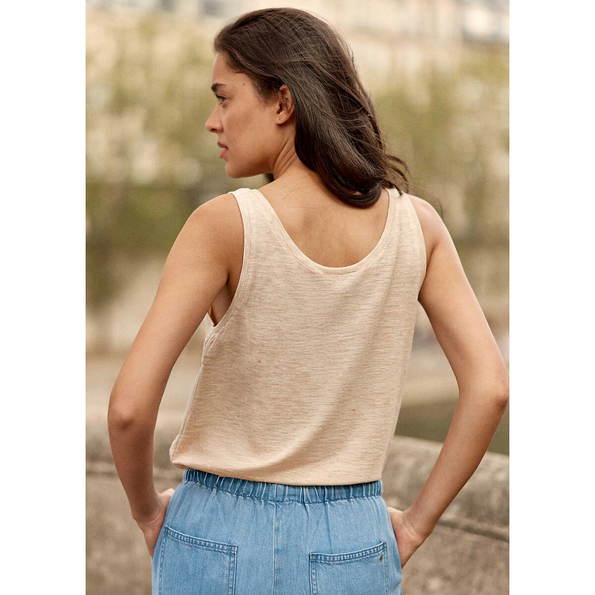 Canotta con scollo rotondo, DIANE beige, LA PETITE ETOILE