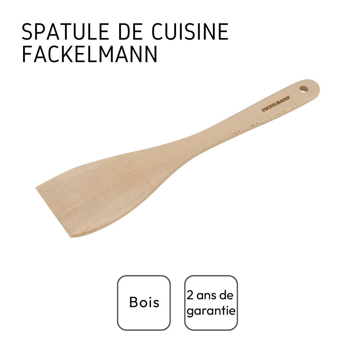 Set de 2 ustensiles de cuisine spatule NATURE bois brun, FACKELMANN
