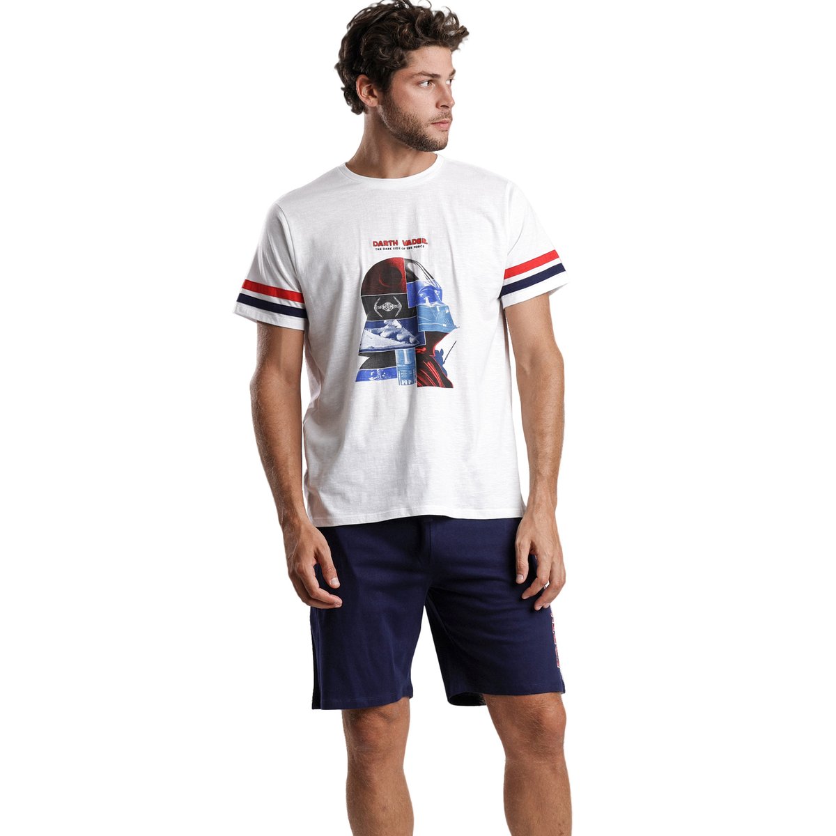Pyjama short t-shirt Vader Star Wars blanc, ADMAS