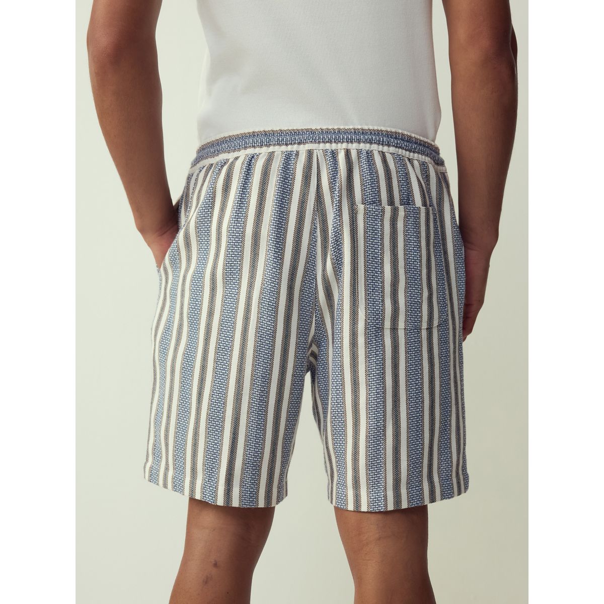 Short texturé à rayures bleu/écru, NEXT