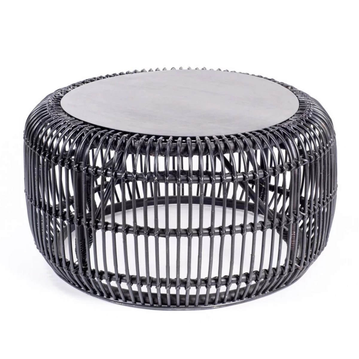 Table basse en rotin et bois PHIL noir, HYDILE