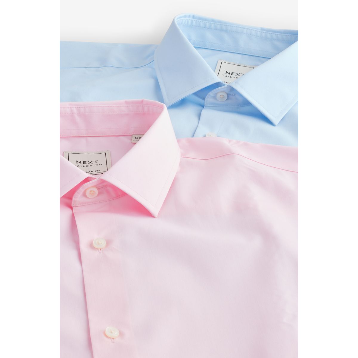 Chemise à poignets simples, lot de 2 rose/bleu, NEXT