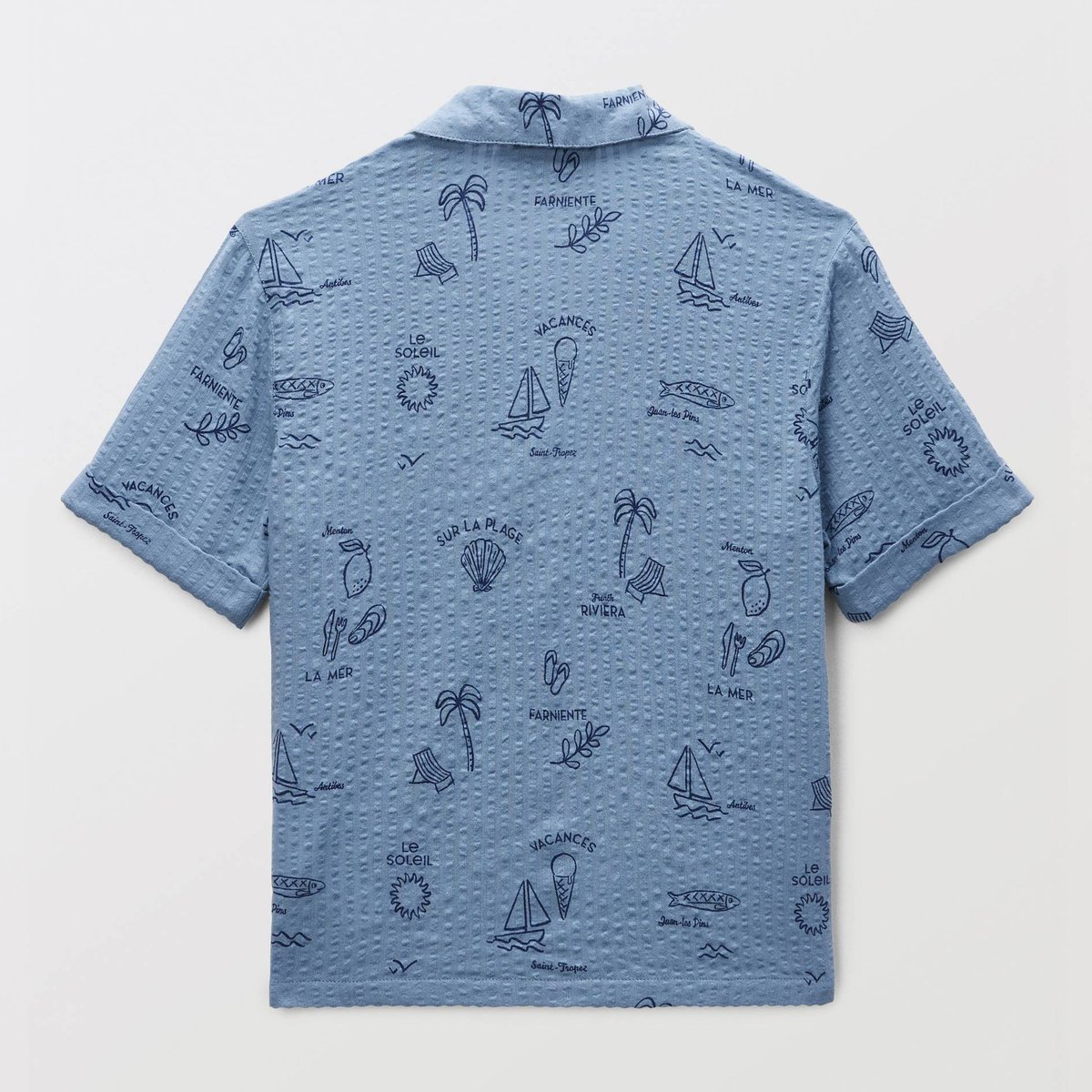 Chemise manches courtes imprimée en seersucker en coton BIO GOTS tornade, MONOPRIX