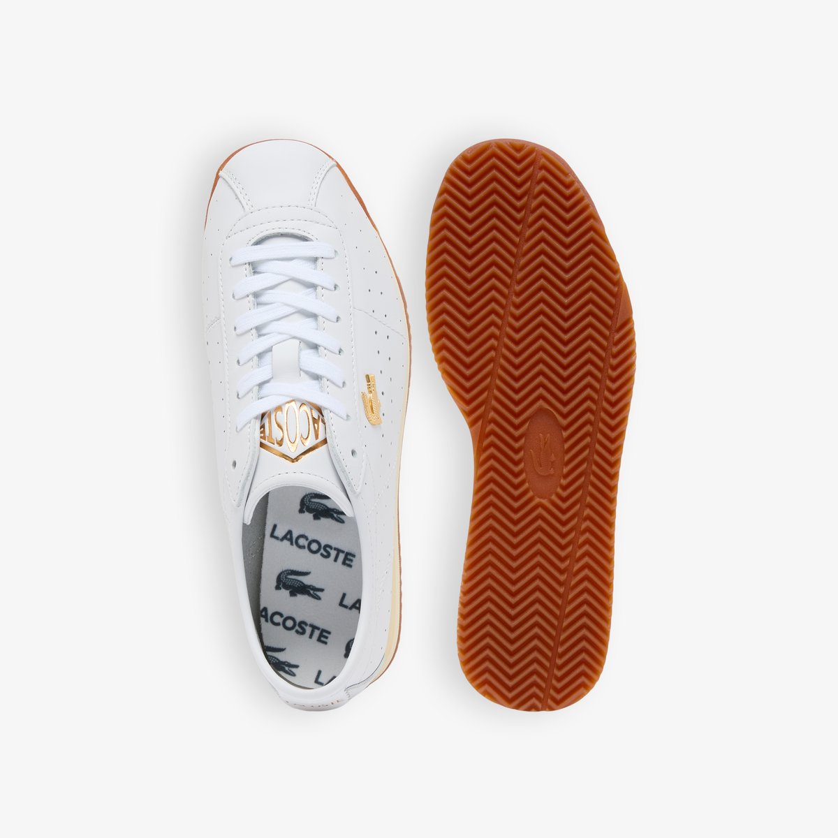 Sneakers Club-Low femme en cuir blanc-y37, LACOSTE