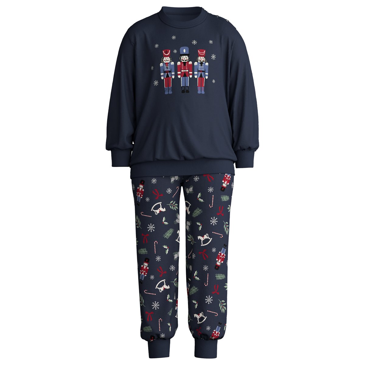 Pyjama à poignets en pur coton bio manches longues Coton FAMILY & FRIENDS saphir bleu, CALIDA