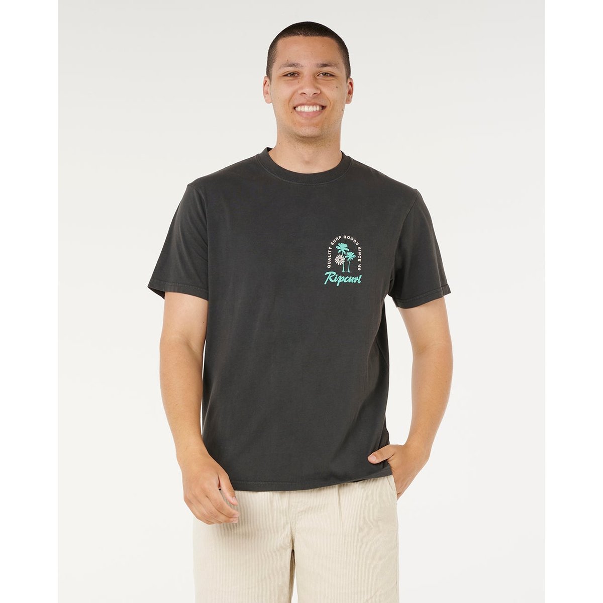 T-shirt Sunset Mod Cali noir délavé, RIP CURL