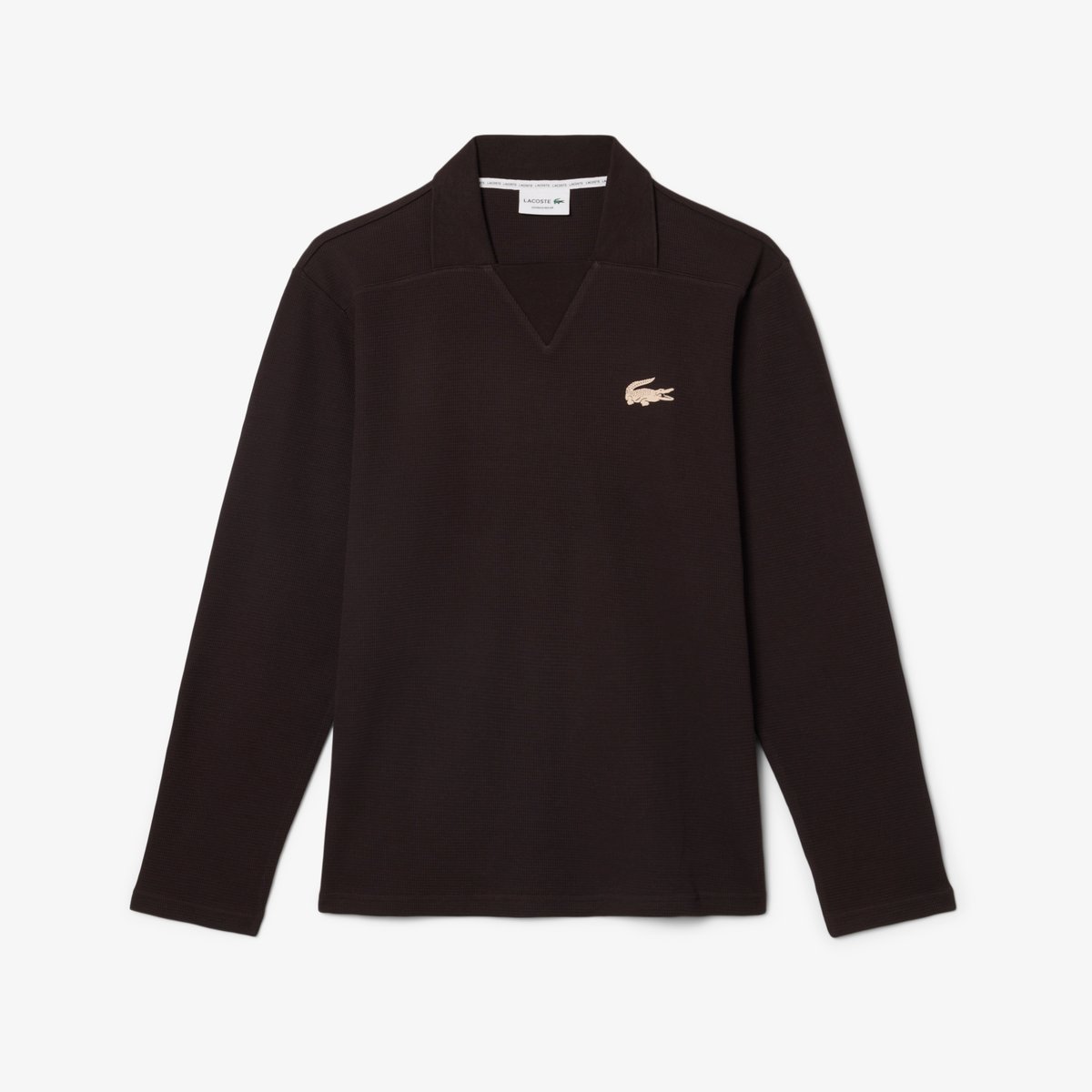 T-shirt d'intérieur coton gaufré marron-3la, LACOSTE