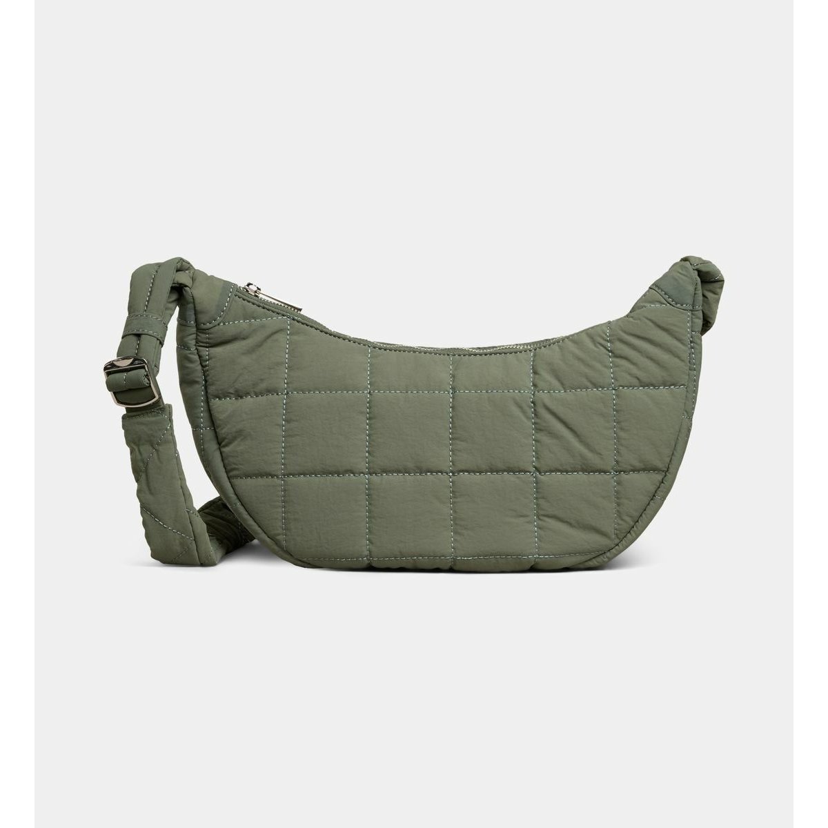 Sac à main demi lune una puffy matelassé kaki, GALERIES LAFAYETTE