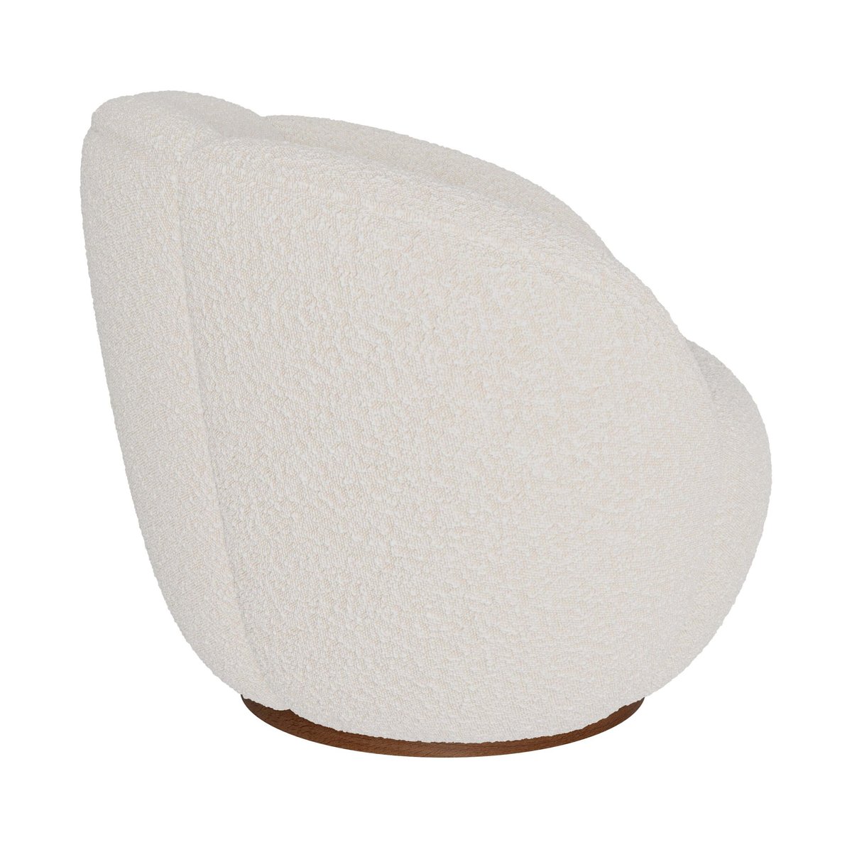 Fauteuil pivotant en tissu bouclé - YSÉ blanc, MAISON PAVANE