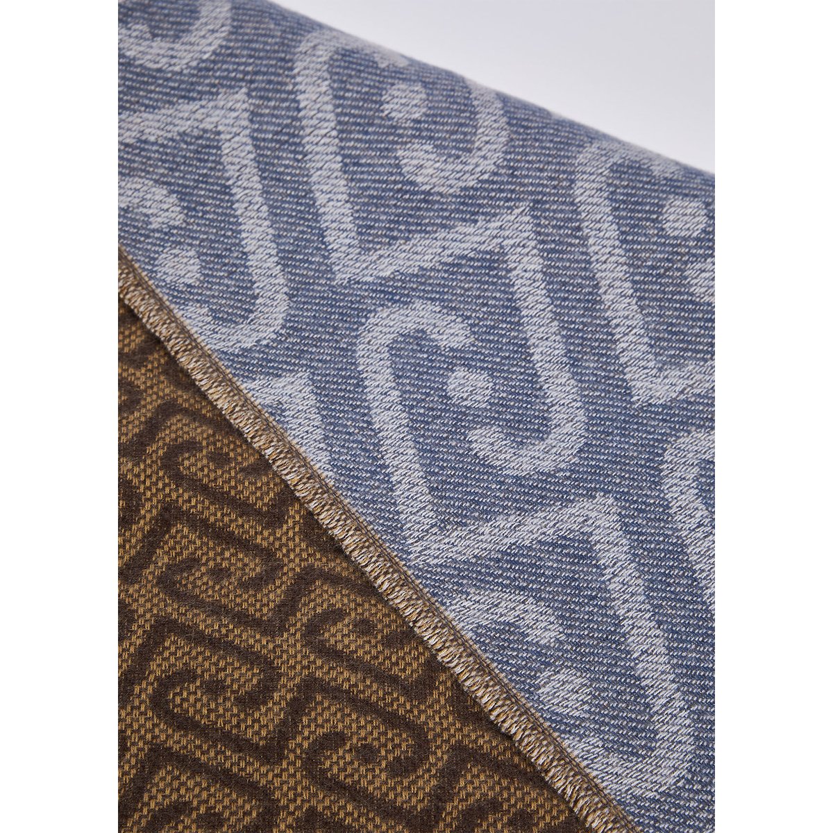 Étole monogramme avec franges denim bleu, LIU JO